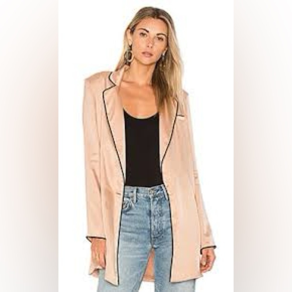 House of Harlow 1960 x Revolve Hollis Jacket Nude Silky Blazer